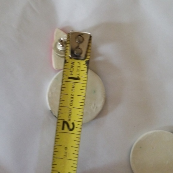 Artisan vintage‎ ceramic circle earrings - Picture 4 of 6